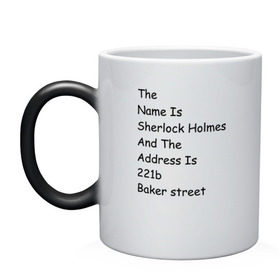 Кружка хамелеон с принтом The names Sherlock Holmes в городе Новоалтайск, керамика | меняет цвет при нагревании, емкость 330 мл | Тематика изображения на принте: bbc | benedict | cumberbatch | dead | detective | doctor | freeman | holmes | john | martin | potato | sherlock | watson | бенедикт | ватсон | детектив | доктор | камбербэтч | мартин | мориарти | профессор | фримен | холмс | шерлок