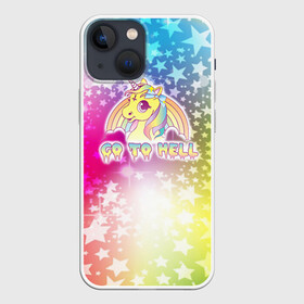 Чехол для iPhone 13 mini Go to hell: в городе Новоалтайск, | | go to hell | hell | hipster | unicorn | единорог | радуга | хипстер