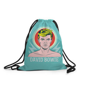 Рюкзак-мешок 3D с принтом David Bowie в городе Новоалтайск, 100% полиэстер | плотность ткани — 200 г/м2, размер — 35 х 45 см; лямки — толстые шнурки, застежка на шнуровке, без карманов и подкладки | Тематика изображения на принте: bowie | david | боуи | дэвид | музыкант | певец | рок