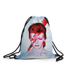 Рюкзак-мешок 3D с принтом Aladdin sane в городе Новоалтайск, 100% полиэстер | плотность ткани — 200 г/м2, размер — 35 х 45 см; лямки — толстые шнурки, застежка на шнуровке, без карманов и подкладки | Тематика изображения на принте: aladdin sane | bowie | david | боуи | дэвид | музыкант | певец | рок
