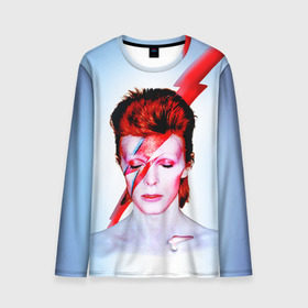 Мужской лонгслив 3D с принтом Aladdin sane в городе Новоалтайск, 100% полиэстер | длинные рукава, круглый вырез горловины, полуприлегающий силуэт | aladdin sane | bowie | david | боуи | дэвид | музыкант | певец | рок