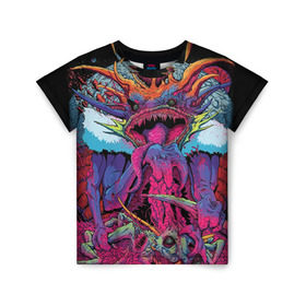 Детская футболка 3D с принтом Hyper Beast в городе Новоалтайск, 100% гипоаллергенный полиэфир | прямой крой, круглый вырез горловины, длина до линии бедер, чуть спущенное плечо, ткань немного тянется | Тематика изображения на принте: counter strike | cs go | csgo | strike | игры | контр | контр страйк | кс | страйк