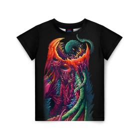 Детская футболка 3D с принтом Hyper Beast 1 в городе Новоалтайск, 100% гипоаллергенный полиэфир | прямой крой, круглый вырез горловины, длина до линии бедер, чуть спущенное плечо, ткань немного тянется | Тематика изображения на принте: counter strike | cs go | csgo | strike | игры | контр | контр страйк | кс | страйк