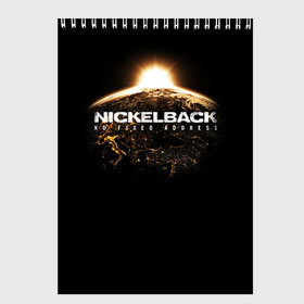 Скетчбук с принтом Nickelback в городе Новоалтайск, 100% бумага
 | 48 листов, плотность листов — 100 г/м2, плотность картонной обложки — 250 г/м2. Листы скреплены сверху удобной пружинной спиралью | nickelback | группа | никельбэк | рок