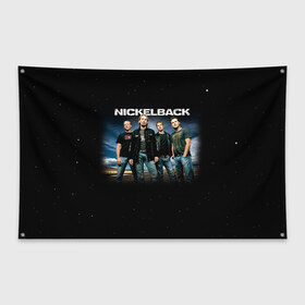Флаг-баннер с принтом Nickelback в городе Новоалтайск, 100% полиэстер | размер 67 х 109 см, плотность ткани — 95 г/м2; по краям флага есть четыре люверса для крепления | nickelback | группа | никельбэк | рок