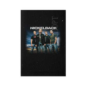 Обложка для паспорта матовая кожа с принтом Nickelback в городе Новоалтайск, натуральная матовая кожа | размер 19,3 х 13,7 см; прозрачные пластиковые крепления | nickelback | группа | никельбэк | рок