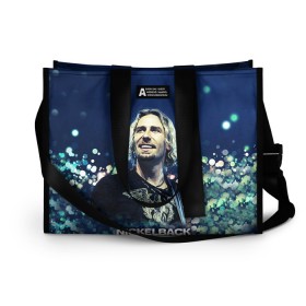 Сумка-шоппер 3D с принтом Nickelback в городе Новоалтайск, 100% полиэстер | застегивается на металлическую кнопку; внутренний карман застегивается на молнию. Стенки укреплены специальным мягким материалом, чтобы защитить содержимое от несильных ударов
 | nickelback | группа | никельбэк | рок