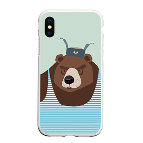Чехол для iPhone XS Max матовый с принтом Русский медведь в городе Новоалтайск, Силикон | Область печати: задняя сторона чехла, без боковых панелей | 23 февраля | армия | медведь | мишка | подарок парню | россия | рф | солдат | флот | я русский