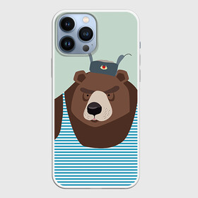 Чехол для iPhone 13 Pro Max с принтом Русский медведь в городе Новоалтайск,  |  | Тематика изображения на принте: 23 февраля | армия | медведь | мишка | подарок парню | россия | рф | солдат | флот | я русский