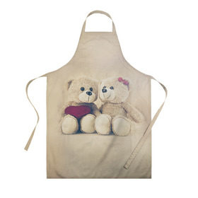 Фартук 3D с принтом Love teddy bears в городе Новоалтайск, 100% полиэстер | общий размер — 65 х 85 см, ширина нагрудника — 26 см, горловина — 53 см, длина завязок — 54 см, общий обхват в поясе — 173 см. Принт на завязках и на горловине наносится с двух сторон, на основной части фартука — только с внешней стороны | 14 февраля | bears | teddy | валентин | день святого валентина | игрушки | медведи | милый | мимими | мишка | мишки | подарки | подарок | подарок девушке | подарок парню | тедди