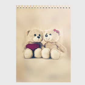 Скетчбук с принтом Love teddy bears в городе Новоалтайск, 100% бумага
 | 48 листов, плотность листов — 100 г/м2, плотность картонной обложки — 250 г/м2. Листы скреплены сверху удобной пружинной спиралью | Тематика изображения на принте: 14 февраля | bears | teddy | валентин | день святого валентина | игрушки | медведи | милый | мимими | мишка | мишки | подарки | подарок | подарок девушке | подарок парню | тедди
