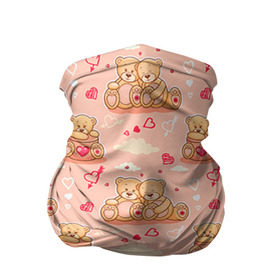Бандана-труба 3D с принтом Love Teddies в городе Новоалтайск, 100% полиэстер, ткань с особыми свойствами — Activecool | плотность 150‒180 г/м2; хорошо тянется, но сохраняет форму | 14 февраля | bears | teddy | валентин | день святого валентина | игрушки | медведи | милый | мимими | мишка | мишки | подарки | подарок | подарок девушке | подарок парню | тедди