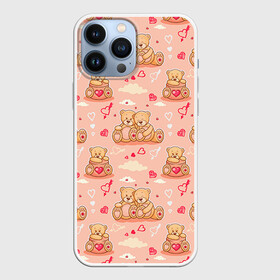 Чехол для iPhone 13 Pro Max с принтом Love Teddies в городе Новоалтайск,  |  | Тематика изображения на принте: 14 февраля | bears | teddy | валентин | день святого валентина | игрушки | медведи | милый | мимими | мишка | мишки | подарки | подарок | подарок девушке | подарок парню | тедди