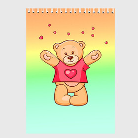 Скетчбук с принтом Funny Bear в городе Новоалтайск, 100% бумага
 | 48 листов, плотность листов — 100 г/м2, плотность картонной обложки — 250 г/м2. Листы скреплены сверху удобной пружинной спиралью | Тематика изображения на принте: 14 февраля | bears | teddy | валентин | день святого валентина | игрушки | медведи | милый | мимими | мишка | мишки | подарки | подарок | подарок девушке | подарок парню | тедди