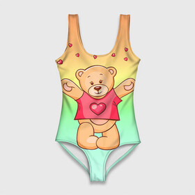 Купальник-боди 3D с принтом Funny Bear в городе Новоалтайск, 82% полиэстер, 18% эластан | Круглая горловина, круглый вырез на спине | 14 февраля | bears | teddy | валентин | день святого валентина | игрушки | медведи | милый | мимими | мишка | мишки | подарки | подарок | подарок девушке | подарок парню | тедди