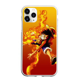 Чехол для iPhone 11 Pro Max матовый с принтом Луффи из One Piece в городе Новоалтайск, Силикон |  | Тематика изображения на принте: fire | luffi | огонь