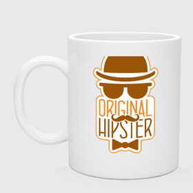 Кружка с принтом Original Hipster в городе Новоалтайск, керамика | объем — 330 мл, диаметр — 80 мм. Принт наносится на бока кружки, можно сделать два разных изображения | hipster | оригинальный стаф | приколы | только для оригинальных хипстеров.мода | усы | хипстер