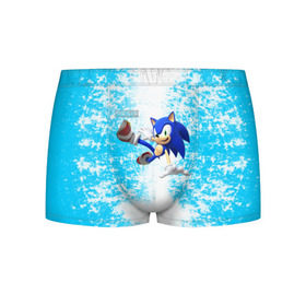 Мужские трусы 3D с принтом Sonic в городе Новоалтайск, 50% хлопок, 50% полиэстер | классическая посадка, на поясе мягкая тканевая резинка | sonic | еж | игра | соник