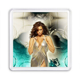 Магнит 55*55 с принтом Девушка в кольчуге в городе Новоалтайск, Пластик | Размер: 65*65 мм; Размер печати: 55*55 мм | взгляд | девушка | кольчуга | красивая | модель