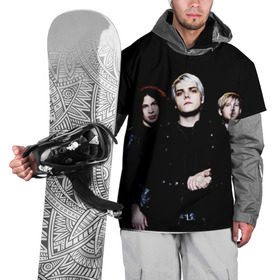 Накидка на куртку 3D с принтом My Chemical Romance в городе Новоалтайск, 100% полиэстер |  | anthony | black parade | bob bryar | famous last words | frank | gerard | james dewees | matt pelissier | mikey | my chemical romance | ray toro | sing | way | айеро | боб | брайар | деуис | джеймс | джерард уэй | майки | мэтт | пелишьер | рэй | торо | уэ