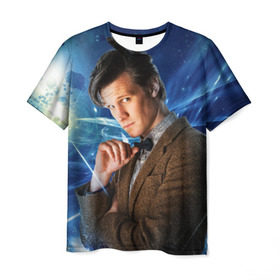 Мужская футболка 3D с принтом 11th Doctor Who в городе Новоалтайск, 100% полиэфир | прямой крой, круглый вырез горловины, длина до линии бедер | Тематика изображения на принте: doctor who | matt | smith | tardis | временной поток | доктор кто | мэтт | смит | тардис