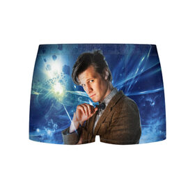 Мужские трусы 3D с принтом 11th Doctor Who в городе Новоалтайск, 50% хлопок, 50% полиэстер | классическая посадка, на поясе мягкая тканевая резинка | Тематика изображения на принте: doctor who | matt | smith | tardis | временной поток | доктор кто | мэтт | смит | тардис