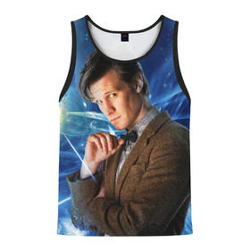 Мужская майка 3D с принтом 11th Doctor Who в городе Новоалтайск, 100% полиэстер | круглая горловина, приталенный силуэт, длина до линии бедра. Пройма и горловина окантованы тонкой бейкой | Тематика изображения на принте: doctor who | matt | smith | tardis | временной поток | доктор кто | мэтт | смит | тардис