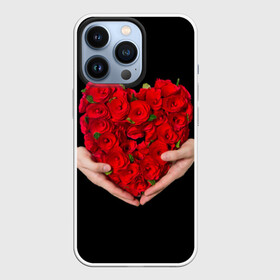 Чехол для iPhone 13 Pro с принтом Сердце в руках в городе Новоалтайск,  |  | 8 марта | любовь | подарок | праздник | розы | руки | сердце