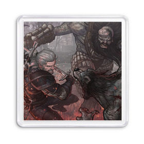Магнит 55*55 с принтом The witcher 3 в городе Новоалтайск, Пластик | Размер: 65*65 мм; Размер печати: 55*55 мм | ведьмак