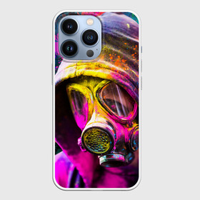 Чехол для iPhone 13 Pro с принтом Индуистский фестиваль красок в городе Новоалтайск,  |  | Тематика изображения на принте: festival | festival of colors | holi | весны | девушка | индия | индуистский фестиваль | капюшон | красок | противогаз | радуга | спектр | холи
