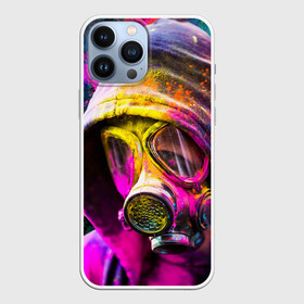 Чехол для iPhone 13 Pro Max с принтом Индуистский фестиваль красок в городе Новоалтайск,  |  | Тематика изображения на принте: festival | festival of colors | holi | весны | девушка | индия | индуистский фестиваль | капюшон | красок | противогаз | радуга | спектр | холи