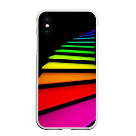 Чехол для iPhone XS Max матовый с принтом Лестница в городе Новоалтайск, Силикон | Область печати: задняя сторона чехла, без боковых панелей | лестница | радуга | спектр | цвет | цвета | яркие