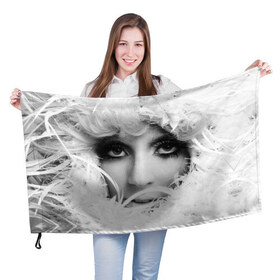 Флаг 3D с принтом Lady Gaga в городе Новоалтайск, 100% полиэстер | плотность ткани — 95 г/м2, размер — 67 х 109 см. Принт наносится с одной стороны | lady gaga | белые | блондинка | звезда | знаменитость | леди гаага | певица | перья | поп | эпатаж | эпатажная