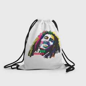 Рюкзак-мешок 3D с принтом Bob Marley в городе Новоалтайск, 100% полиэстер | плотность ткани — 200 г/м2, размер — 35 х 45 см; лямки — толстые шнурки, застежка на шнуровке, без карманов и подкладки | 2016 | арт | дизайн | зд | объем | поп | портреты