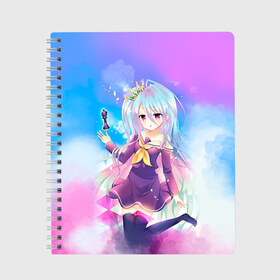 Тетрадь с принтом No Game No Life в городе Новоалтайск, 100% бумага | 48 листов, плотность листов — 60 г/м2, плотность картонной обложки — 250 г/м2. Листы скреплены сбоку удобной пружинной спиралью. Уголки страниц и обложки скругленные. Цвет линий — светло-серый
 | neet | no game | no game no life | no life | аниме | без игры нет жизни | игра на выживание | нет жизни | нет игры | нет игры нет жизни | соре | хики | хикикомори | хикки | хиккикомори | широ