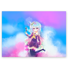 Поздравительная открытка с принтом No Game No Life в городе Новоалтайск, 100% бумага | плотность бумаги 280 г/м2, матовая, на обратной стороне линовка и место для марки
 | neet | no game | no game no life | no life | аниме | без игры нет жизни | игра на выживание | нет жизни | нет игры | нет игры нет жизни | соре | хики | хикикомори | хикки | хиккикомори | широ