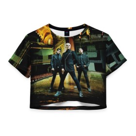 Женская футболка 3D укороченная с принтом My chemical romance в городе Новоалтайск, 100% полиэстер | круглая горловина, длина футболки до линии талии, рукава с отворотами | anthony | black parade | bob bryar | famous last words | frank | gerard | james dewees | matt pelissier | mikey | my chemical romance | ray toro | sing | way | айеро | боб | брайар | деуис | джеймс | джерард уэй | майки | мэтт | пелишьер | рэй | торо | уэ