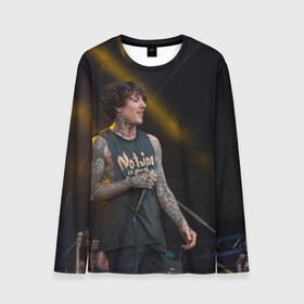Мужской лонгслив 3D с принтом Oli Sykes в городе Новоалтайск, 100% полиэстер | длинные рукава, круглый вырез горловины, полуприлегающий силуэт | bring me the horizon | oliver sykes | sempiternal | that’s the spirit | throne | оливер сайкс