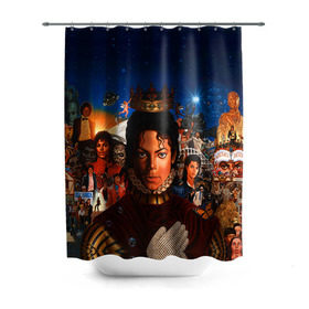Штора 3D для ванной с принтом Michael Jackson в городе Новоалтайск, 100% полиэстер | плотность материала — 100 г/м2. Стандартный размер — 146 см х 180 см. По верхнему краю — пластиковые люверсы для креплений. В комплекте 10 пластиковых колец | майкл джексон
