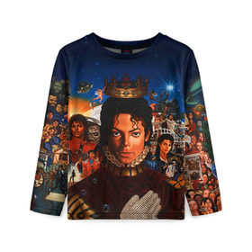 Детский лонгслив 3D с принтом Michael Jackson в городе Новоалтайск, 100% полиэстер | длинные рукава, круглый вырез горловины, полуприлегающий силуэт
 | майкл джексон