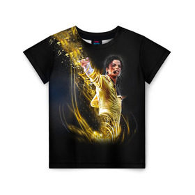 Детская футболка 3D с принтом Michael Jackson в городе Новоалтайск, 100% гипоаллергенный полиэфир | прямой крой, круглый вырез горловины, длина до линии бедер, чуть спущенное плечо, ткань немного тянется | Тематика изображения на принте: майкл джексон