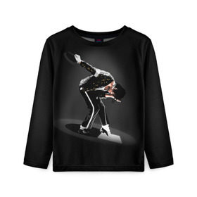 Детский лонгслив 3D с принтом Michael Jackson в городе Новоалтайск, 100% полиэстер | длинные рукава, круглый вырез горловины, полуприлегающий силуэт
 | майкл джексон