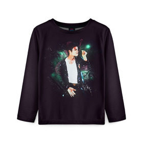 Детский лонгслив 3D с принтом Michael Jackson в городе Новоалтайск, 100% полиэстер | длинные рукава, круглый вырез горловины, полуприлегающий силуэт
 | майкл джексон
