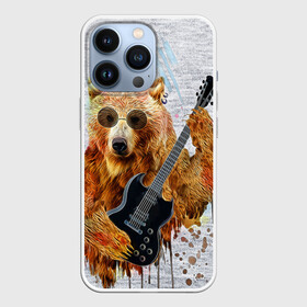 Чехол для iPhone 13 Pro с принтом Медведь с гитарой в городе Новоалтайск,  |  | Тематика изображения на принте: гитара