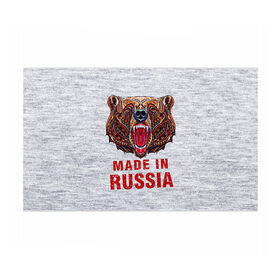 Бумага для упаковки 3D с принтом made in Russia в городе Новоалтайск, пластик и полированная сталь | круглая форма, металлическое крепление в виде кольца | Тематика изображения на принте: bear | made | made in russia | russia | злой | медведь | пасть | русский | я | я русский