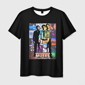 Мужская футболка 3D с принтом Muse в городе Новоалтайск, 100% полиэфир | прямой крой, круглый вырез горловины, длина до линии бедер | heavy | metal | muse | rock | trash | альтернатива | метал | рок | хеви