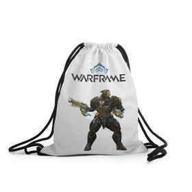 Рюкзак-мешок 3D с принтом Warframe в городе Новоалтайск, 100% полиэстер | плотность ткани — 200 г/м2, размер — 35 х 45 см; лямки — толстые шнурки, застежка на шнуровке, без карманов и подкладки | warframe