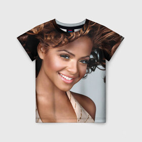 Детская футболка 3D с принтом Кристина Милиан в городе Новоалтайск, 100% гипоаллергенный полиэфир | прямой крой, круглый вырез горловины, длина до линии бедер, чуть спущенное плечо, ткань немного тянется | Тематика изображения на принте: 