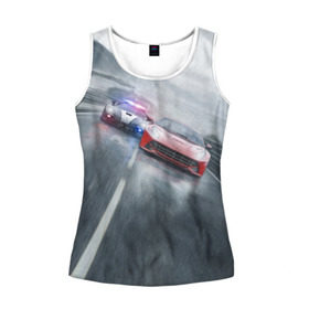 Женская майка 3D с принтом NFS в городе Новоалтайск, 100% полиэстер | круглая горловина, прямой силуэт, длина до линии бедра | need for speed | nfs | rivals | авто | нфс