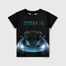Детская футболка 3D с принтом Forza в городе Новоалтайск, 100% гипоаллергенный полиэфир | прямой крой, круглый вырез горловины, длина до линии бедер, чуть спущенное плечо, ткань немного тянется | forza | motorsport | авто | игра | машина